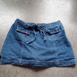 Y2K Vintage Blue Juniors Casual Denim Skort 3